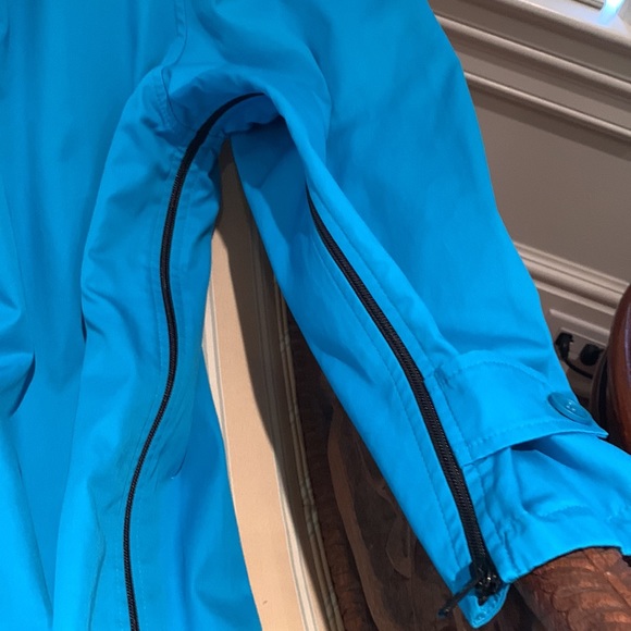 BALENCIAGA BLUE COTTON GABARDINE A-LINE TRENCH COAT W/BLACK ZIPPER ARM-HEMLINE 4 - Picture 9 of 16